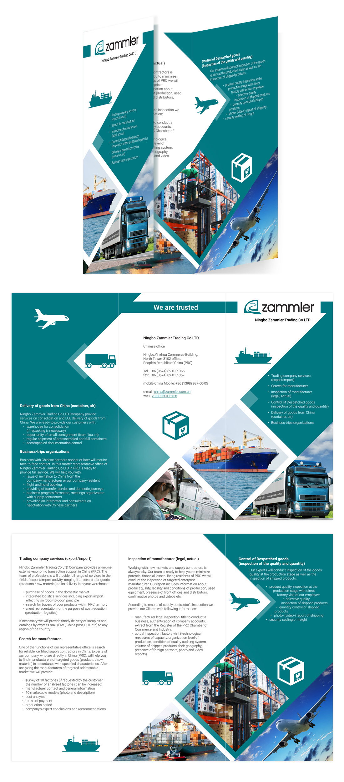 Graphic design of booklet for Zammler company