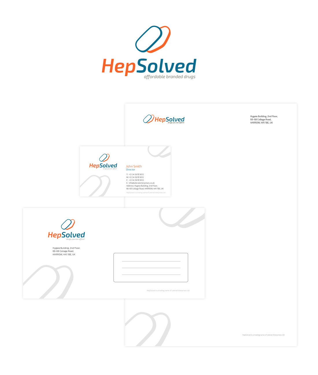 Logo design and corporate identity design for HepSolved company